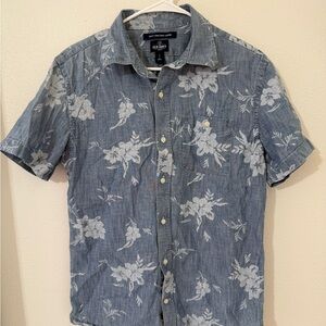 Old Navy Denim Blue Floral Men's Shirt